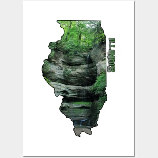 Illinois State Outline (Starved Rock State Park) Posters and Art